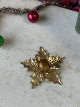 Load image into Gallery viewer, Golden Poinsettia Taper Holder