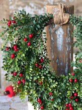 Load image into Gallery viewer, Lively Berry Bough Hanging Wreath | 24"