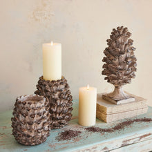Load image into Gallery viewer, Resin Pinecone Shaped Pillar Holder, 2 size options