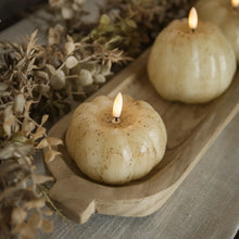 Load image into Gallery viewer, 3&quot; Cream 3D Flame Short Pumpkin Candle