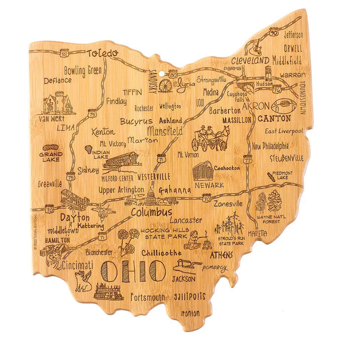 Destination Ohio Cutting Board with Engraved Artwork