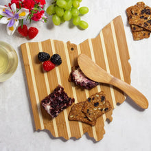 Load image into Gallery viewer, Ohio Shaped Charcuterie Board &amp; Cheese Spreader Knife Set