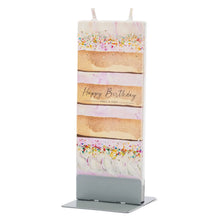 Load image into Gallery viewer, Flat Hand-Crafted Candle Happy Birthday Make A Wish Cake