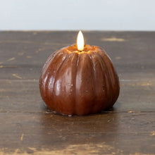 Load image into Gallery viewer, 4&quot; Bronze 3D Flame Tall Pumpkin Candle