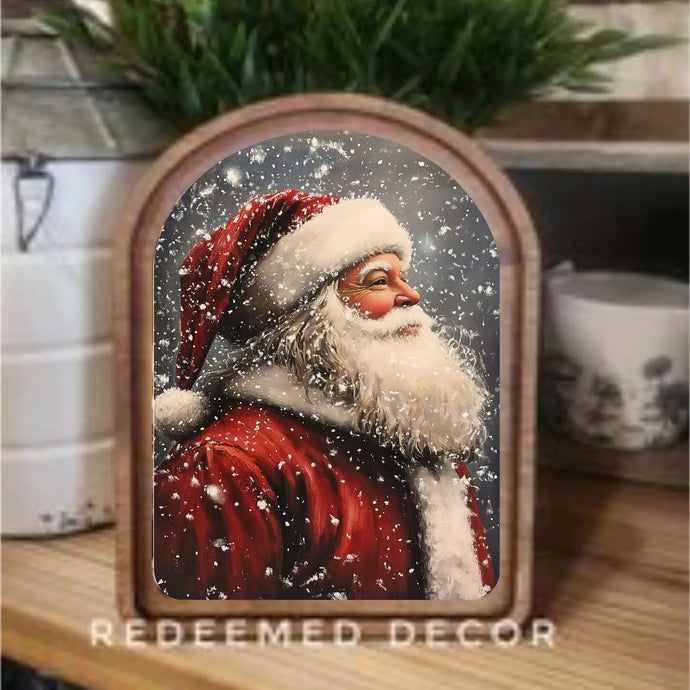 Arch Top Antique Santa Framed Art