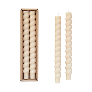 CREAM: Twisted Taper Candles in Box