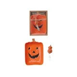 Jack-O-Lantern Dish with Canape Knife