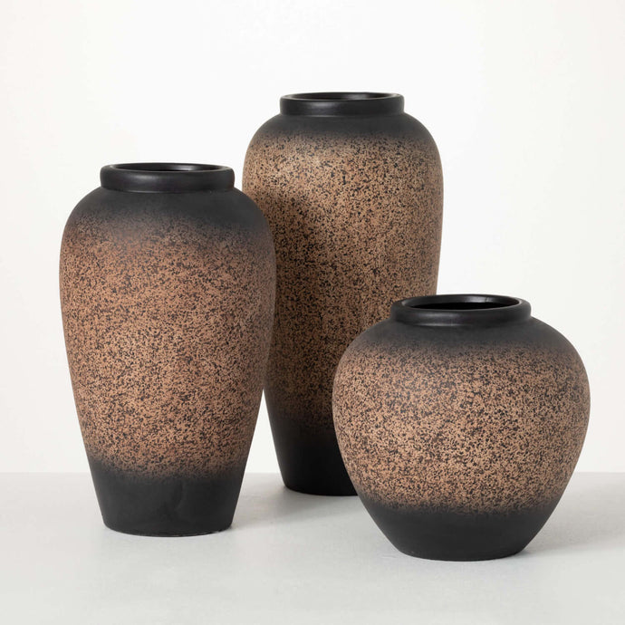 BROWN AND TAN VASES