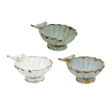 Load image into Gallery viewer, Distressed Pewter Bowl with Bird, 3 Color options