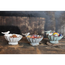 Load image into Gallery viewer, Distressed Pewter Bowl with Bird, 3 Color options