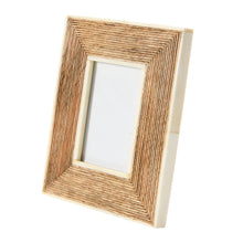 Load image into Gallery viewer, Hand-Carved Photo Frame with Bone Border
