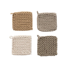 Load image into Gallery viewer, Cotton Crocheted Pot Holder, 4 Colors