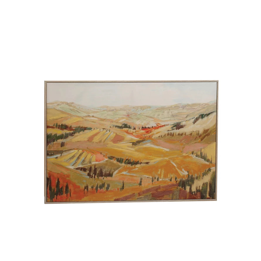 Canvas Framed Wall art w/ Landscape