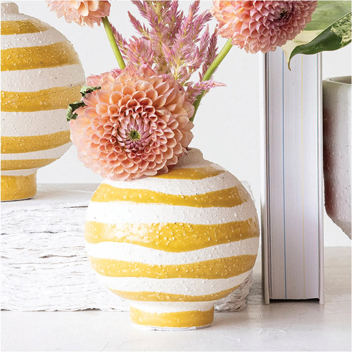 Coarse Stoneware Vase w/ Stripes