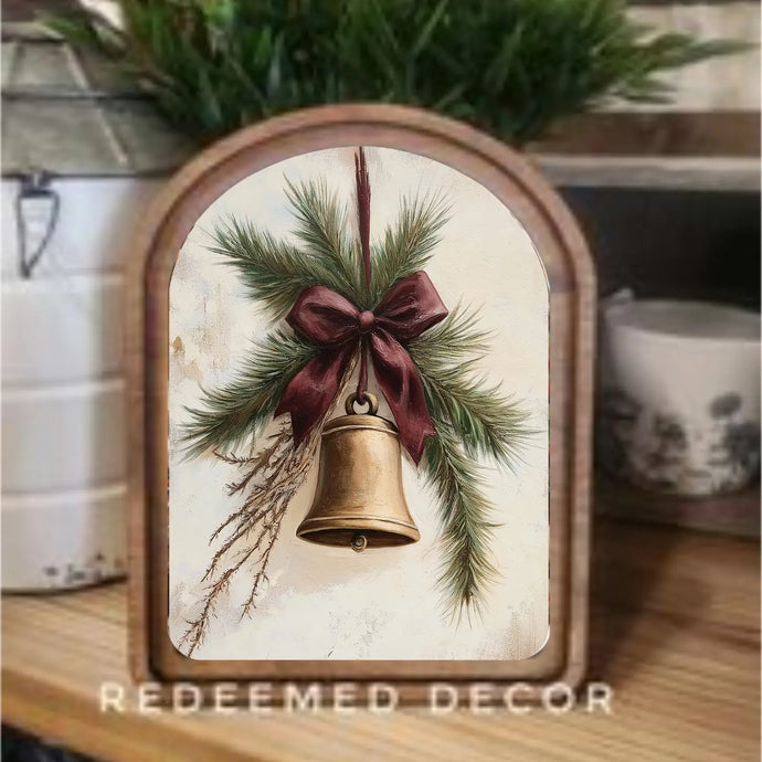 Arch Top Christmas Bell Framed Art