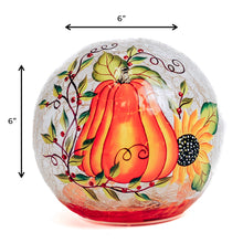 Load image into Gallery viewer, Harvest Pumpkin Led Glass Orb – Fall Autumn Home Decor