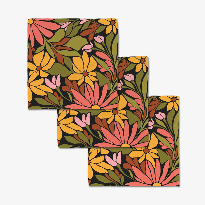Blooming Black Luxe Washcloth Set