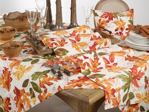 Embroidered Autumn Leaves Runner