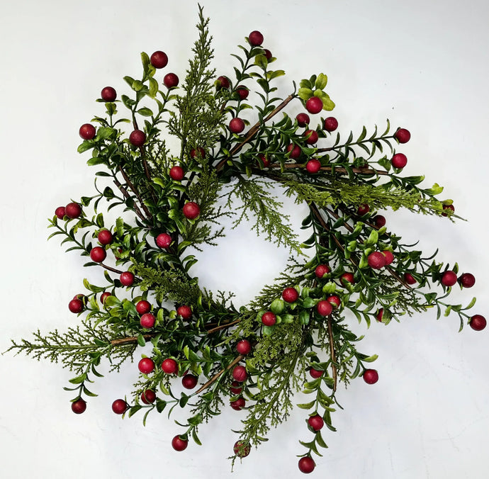 14IN BOXWOOD BERRY RING