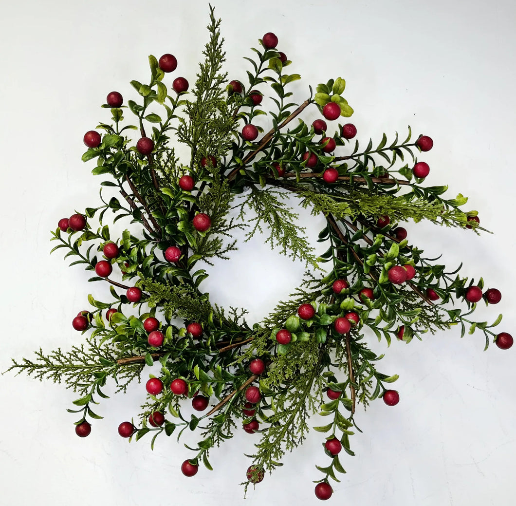 14IN BOXWOOD BERRY RING