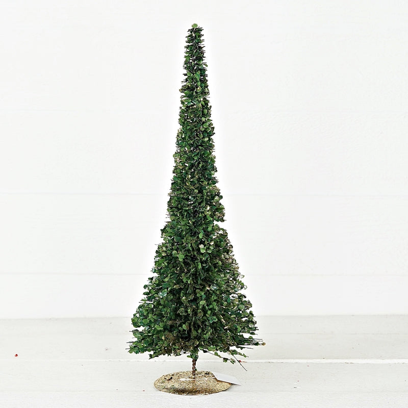 20in Gold Glitter boxwood Flare Tree