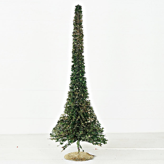 24in Gold Glitter boxwood Flare Tree