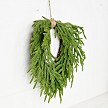 Load image into Gallery viewer, 20inW Heart Twig Wreath-Soft Touch Evergreen Norfolk Pine