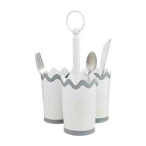 Scalloped Metal Utensil Holder