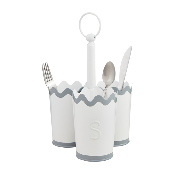 Scalloped Metal Utensil Holder