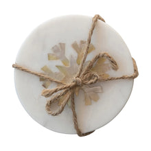 Load image into Gallery viewer, Marble Coasters with Snowflake Inlay