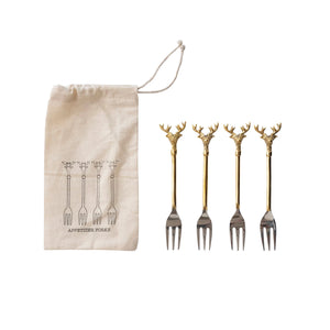 Stainless Steel and Brass Forks