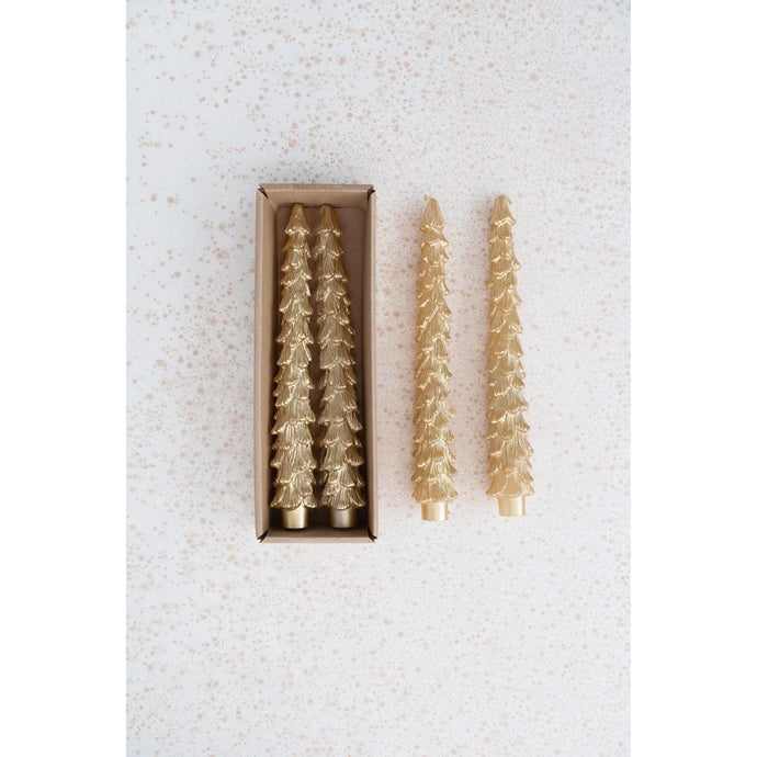 Gold Tree Shaped Taper Candles