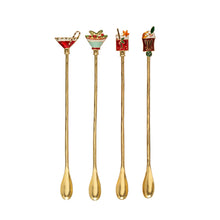 Load image into Gallery viewer, Cocktail Spoon w/ Enameled Beverage Icon Handle