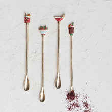 Load image into Gallery viewer, Cocktail Spoon w/ Enameled Beverage Icon Handle