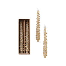 Load image into Gallery viewer, Unscented Tree Shaped Taper Candles in Box, Eggnog Color