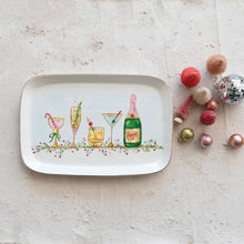 Load image into Gallery viewer, Stoneware Platter w/ Holiday Cocktails