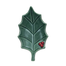 Load image into Gallery viewer, Stoneware Holly Leaf Shaped Dish