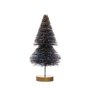 Sisal Bottle Brush Tree w/ Gold Glitter