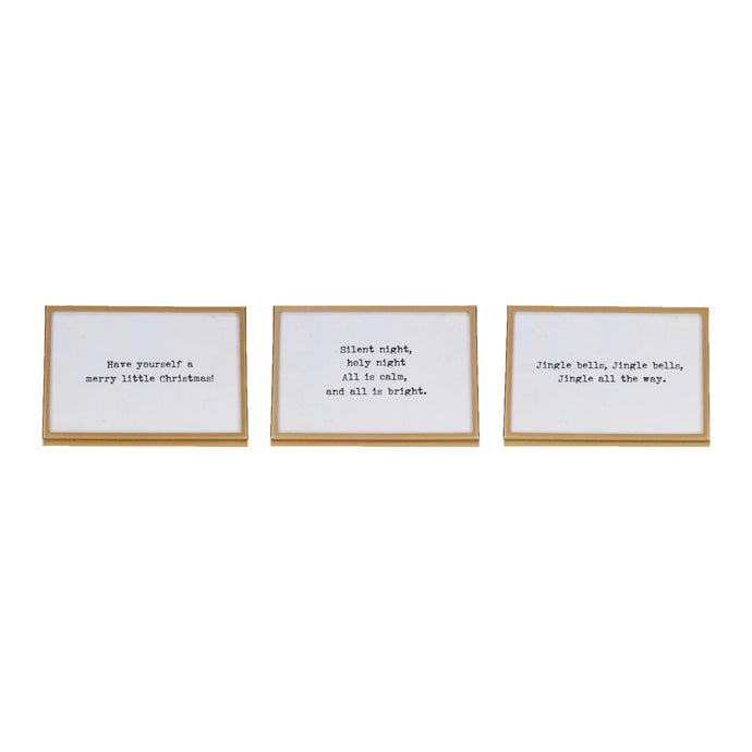LG Metal & Glass Frame w/ Easel & Saying, Gold Finish, 3 Styles