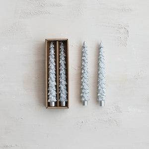 LG SILVERUnscented Tree Shaped Taper Candles in Box, Set of 2