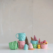 Load image into Gallery viewer, 18 oz. Stoneware Santa Head Shaped Mug, 3 Matte Colors
