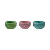 Stoneware Santa Head Shaped Bowl, 3 Matte Colors