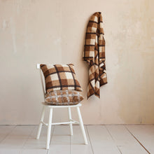 Load image into Gallery viewer, 60"L x 50"W Fabric Faux Sherpa Throw, Brown Plaid