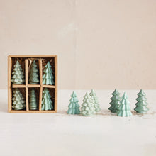 Load image into Gallery viewer, 2-1/2"H Stoneware Trees, Green, Boxed Set of 6