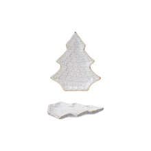 Load image into Gallery viewer, Stoneware Tree Shaped Plate with Trees (Each Will Vary)