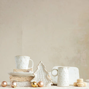 Stoneware Tree Shaped Plate with Trees (Each Will Vary)