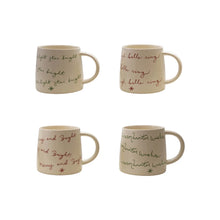 Load image into Gallery viewer, 16 oz. Stoneware Mug with Holiday Saying, Cream Color, 4 Styles