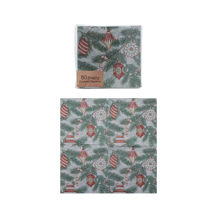 Paper Cocktail Napkins with Ornament Pattern