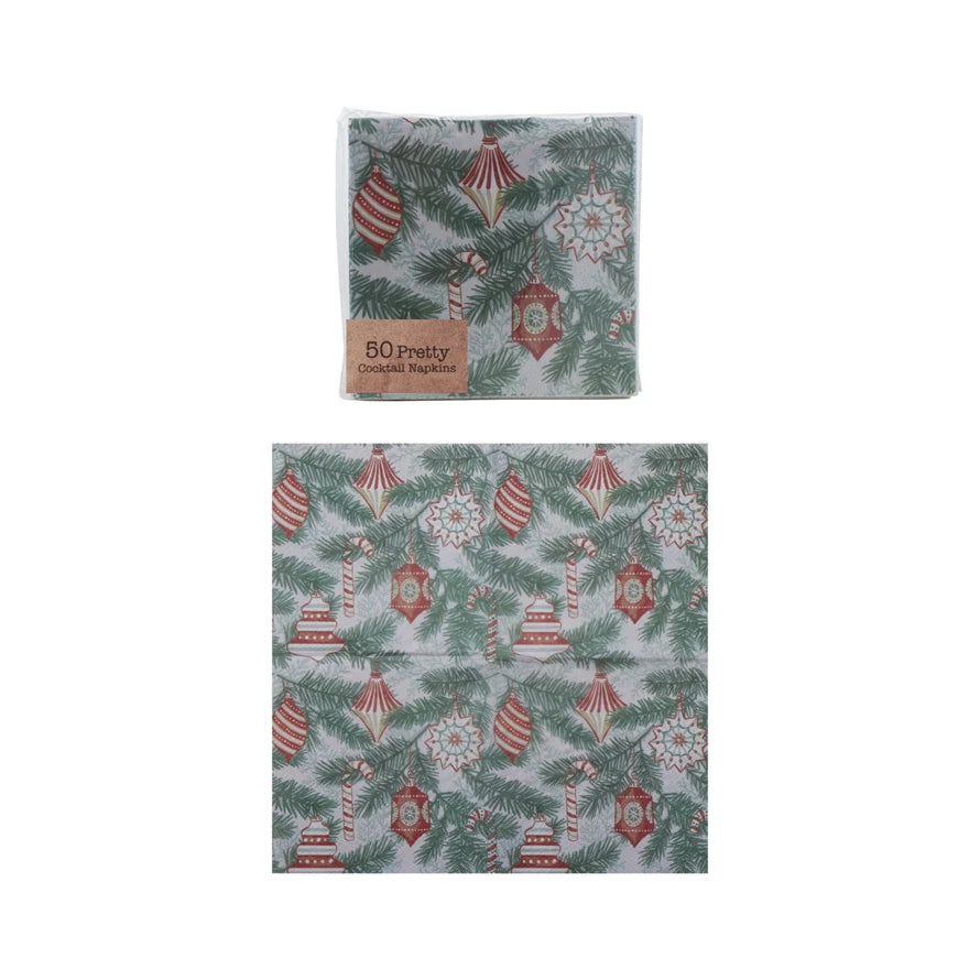 Paper Cocktail Napkins with Ornament Pattern