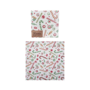 Paper Napkins with Candy Cane Pattern